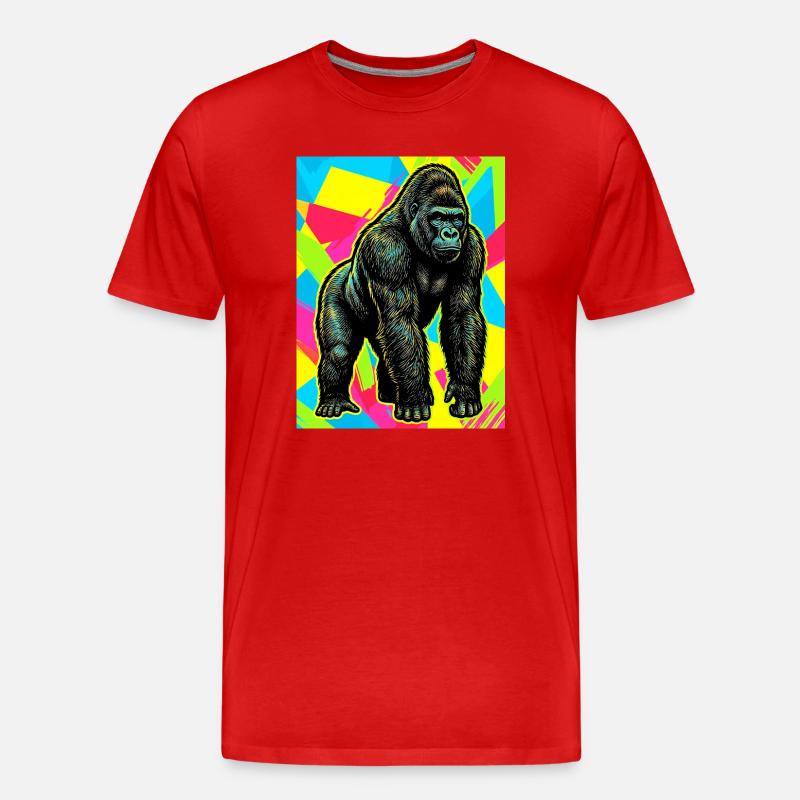 Gorilla - Männer Premium Bio T-Shirt - Rot