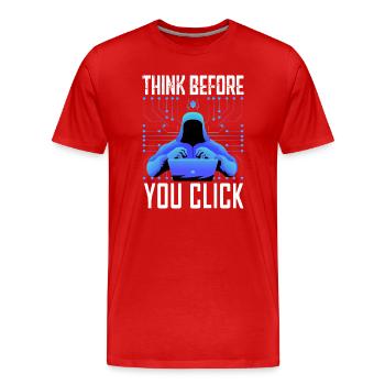 Hacker-Hacker-Hacker-Programmierer Linux Cybersicherheitsdaten - Männer Premium Bio T-Shirt - Rot - Vorne - Damien (186cm)