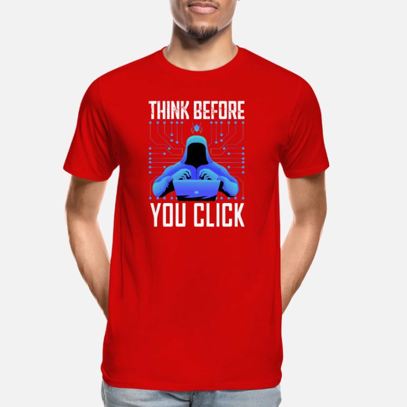 Hacker Hacking Programmer Linux Cybersecurity Data Men's Premium Organic T-Shirt