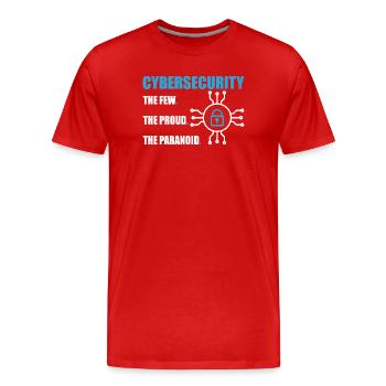 Lustiges Cybersicherheits-IT-Support-IT-Sicherheitsnetzwerk - Männer Premium Bio T-Shirt - Rot - Vorne - Damien (186cm)