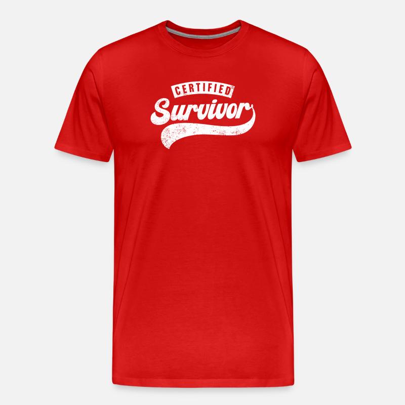Zertifizierter Überlebender - Männer Premium Bio T-Shirt - Rot
