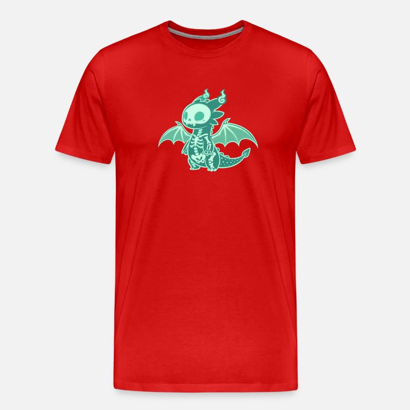 Dragon Ghost Vector - Men's Premium Organic T-Shirt - red