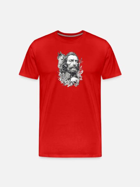 Man, Horse and Skull - Men's Premium Organic T-Shirt - red