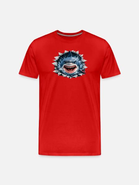 Breaking Shark Outbreak design - Men's Premium Organic T-Shirt - red