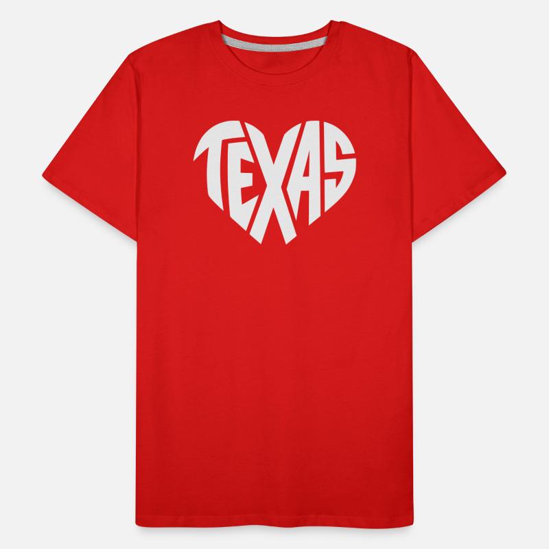 Texas Heart Typography Men's Premium Organic T-Shirt