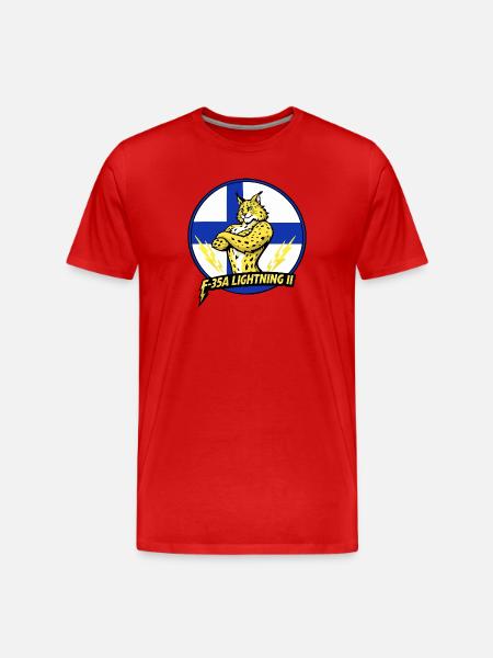 Ligthning2 Finnish Lynx - Men's Premium Organic T-Shirt - red