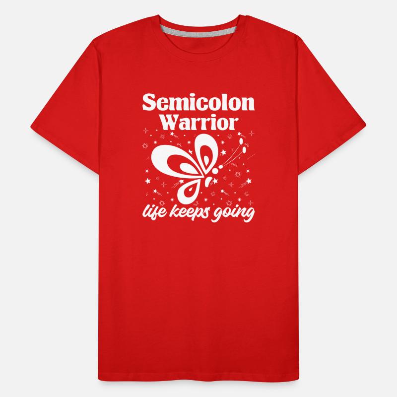 Semi Colon Life Keeps Going Semicolon Men's Premium Organic T-Shirt