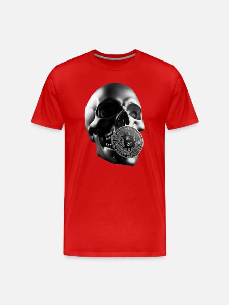 Bitcoin Skull Skull Crypto Design - Men's Premium Organic T-Shirt - red