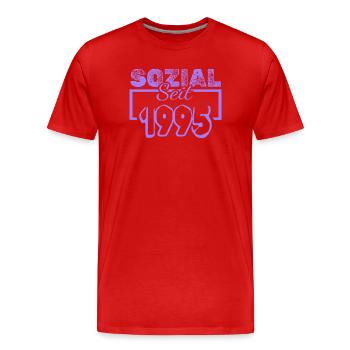 Sozialarbeiter 1995 - Männer Premium Bio T-Shirt - Rot - Vorne - Damien (186cm)