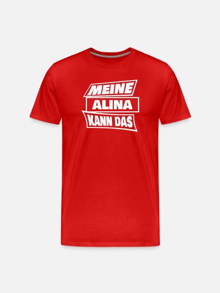 Alina als Sprueche - Männer Premium Bio T-Shirt - Rot