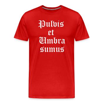 Gothic Latin Blackletter Script - Men's Premium Organic T-Shirt - red - Front - Damien (186cm)