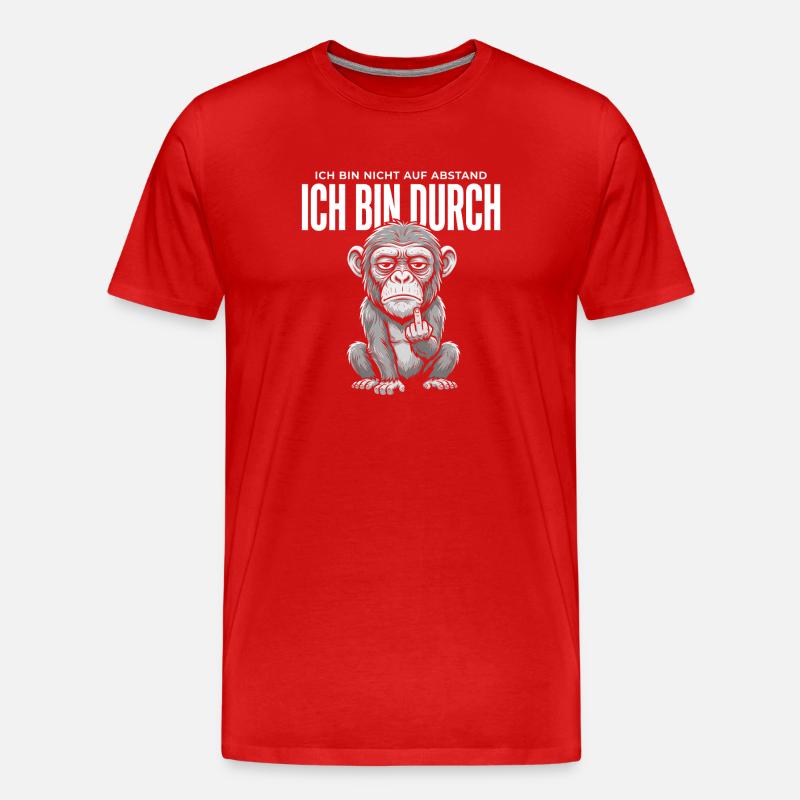 Affe Mittelfinger – Ich bin durch - Männer Premium Bio T-Shirt - Rot