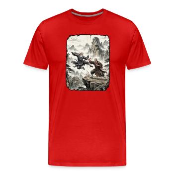 Kung Fu Martial Arts Tradition - Men's Premium Organic T-Shirt - red - Front - Damien (186cm)