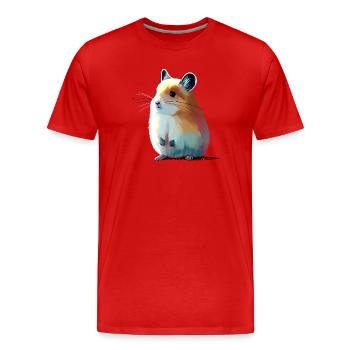 Whistling Hare - Men's Premium Organic T-Shirt - red - Front - Damien (186cm)