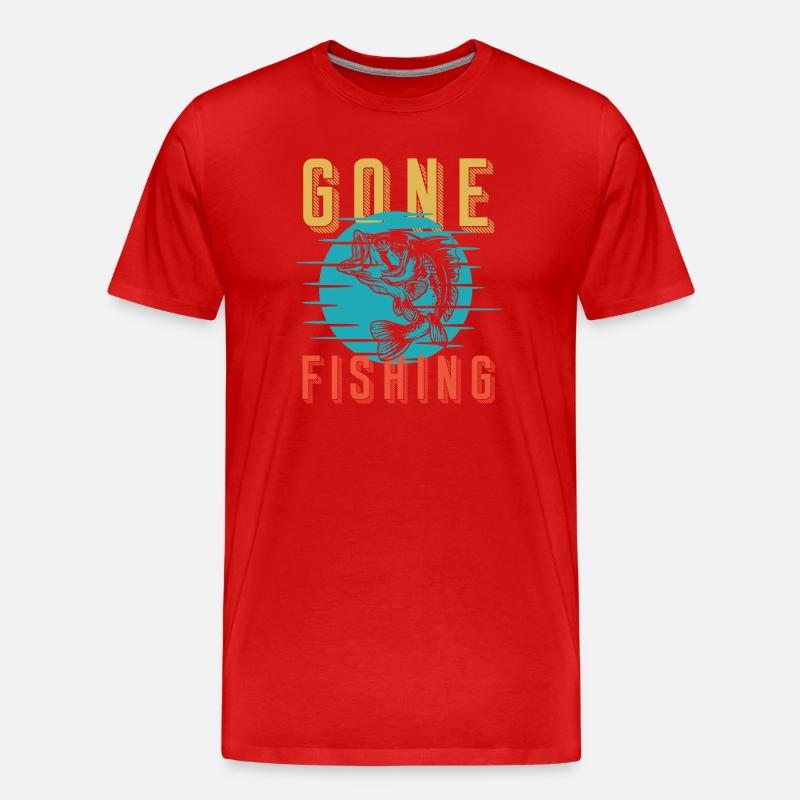 Gone Fishing Retro Splash - Männer Premium Bio T-Shirt - Rot