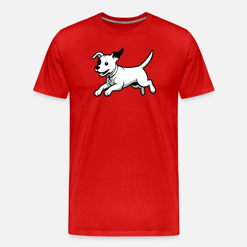 Dessin animé de chien joueur - T-shirt bio Premium Homme - rouge