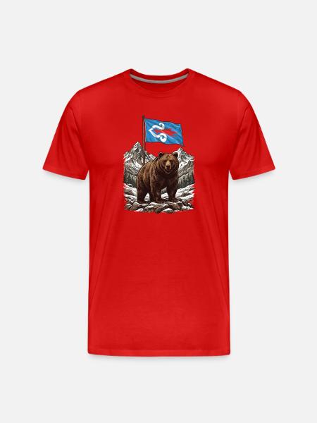 Ainu-Flaggenbär - Männer Premium Bio T-Shirt - Rot