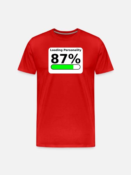 Loading Personality 87% – Nerdy Statement Tee - Männer Premium Bio T-Shirt - Rot