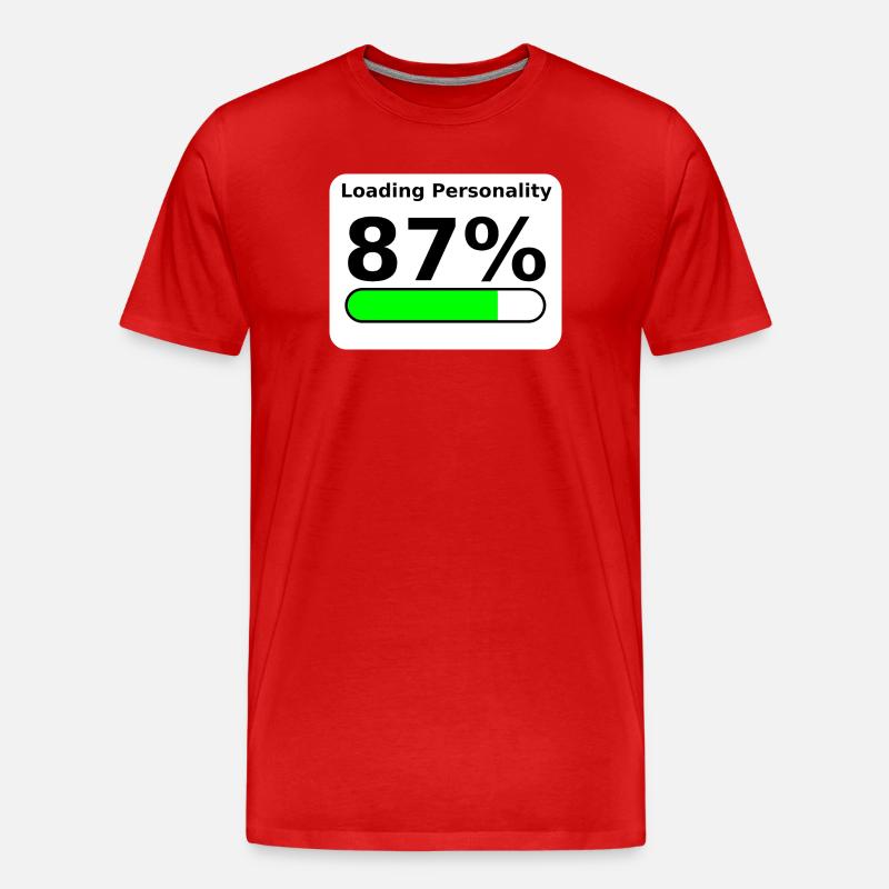 Loading Personality 87% – Nerdy Statement Tee - Männer Premium Bio T-Shirt - Rot
