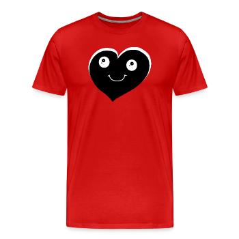 Schwarzes Herz Herzen Emotionen - Männer Premium Bio T-Shirt - Rot - Vorne - Damien (186cm)