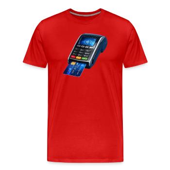 Conception de terminaux de paiement sans contact - T-shirt bio Premium Homme - rouge - Devant - Damien (186cm)