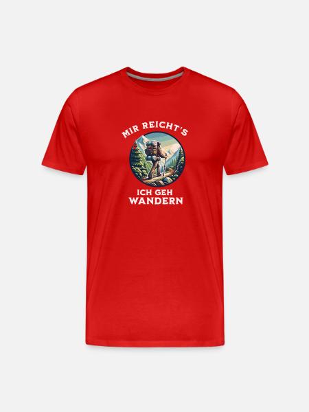 Wandern Ich Geh Wandern - Männer Premium Bio T-Shirt - Rot