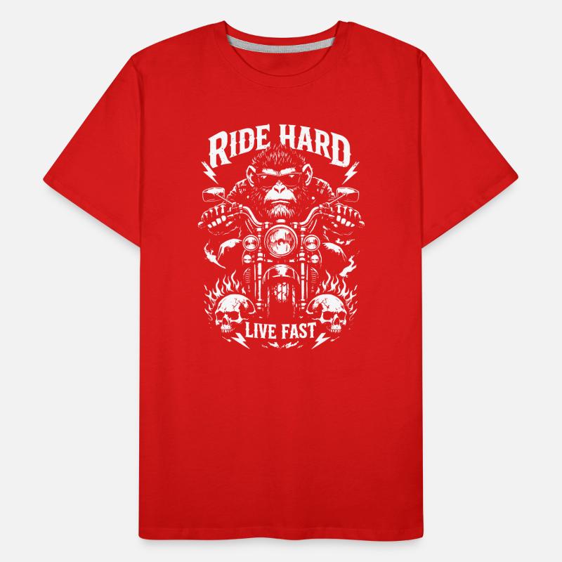 Roulez Hard Monkey à vélo T-shirt bio Premium Homme