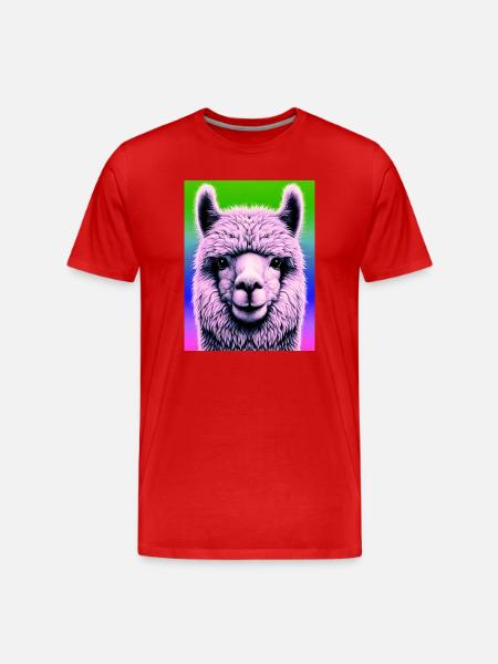 Alpaca - Men's Premium Organic T-Shirt - red