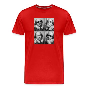 William_Shakesepeare Fotostreifen - Männer Premium Bio T-Shirt - Rot - Vorne - Damien (186cm)