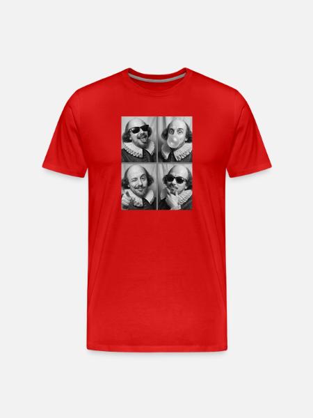 William_Shakesepeare photo strips - Men's Premium Organic T-Shirt - red