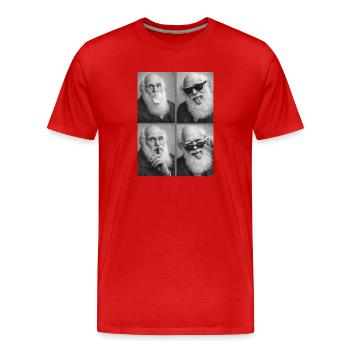 Charles Darwin photo strip - Men's Premium Organic T-Shirt - red - Front - Damien (186cm)
