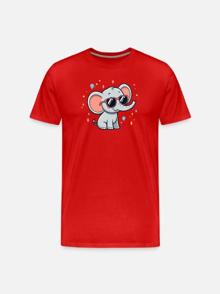 Shimmering Elephant Sunglasses - Men's Premium Organic T-Shirt - red