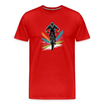 MTB farbiges Mountainbike Design für Jungen - Männer Premium Bio T-Shirt - Rot - Vorne - Damien (186cm)