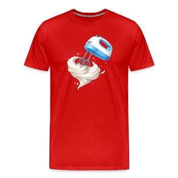 Whipping Cream Hand Mixer Baking Design - Men's Premium Organic T-Shirt - red - Front - Damien (186cm)