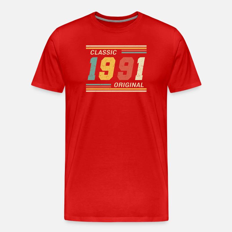 Classic 1991 original 1991 - Männer Premium Bio T-Shirt - Rot