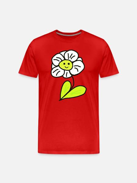 Fröhliche Blume Blumen Kinder - Männer Premium Bio T-Shirt - Rot