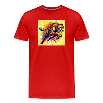 Gepard - Männer Premium Bio T-Shirt - Rot - Vorne - Damien (186cm)