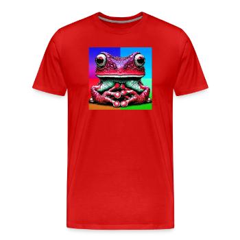 frog - Men's Premium Organic T-Shirt - red - Front - Damien (186cm)