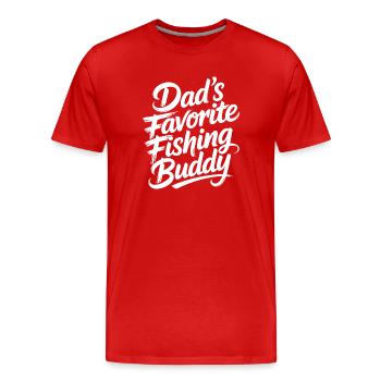 Dad's favorite fishing friend - Men's Premium Organic T-Shirt - red - Front - Damien (186cm)