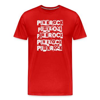 Punkrock-Wiederholungsdruck - Männer Premium Bio T-Shirt - Rot - Vorne - Damien (186cm)