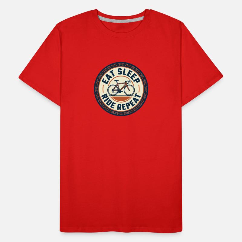 Motif de cyclisme Manger Dormir Rouler Répéter T-shirt bio Premium Homme