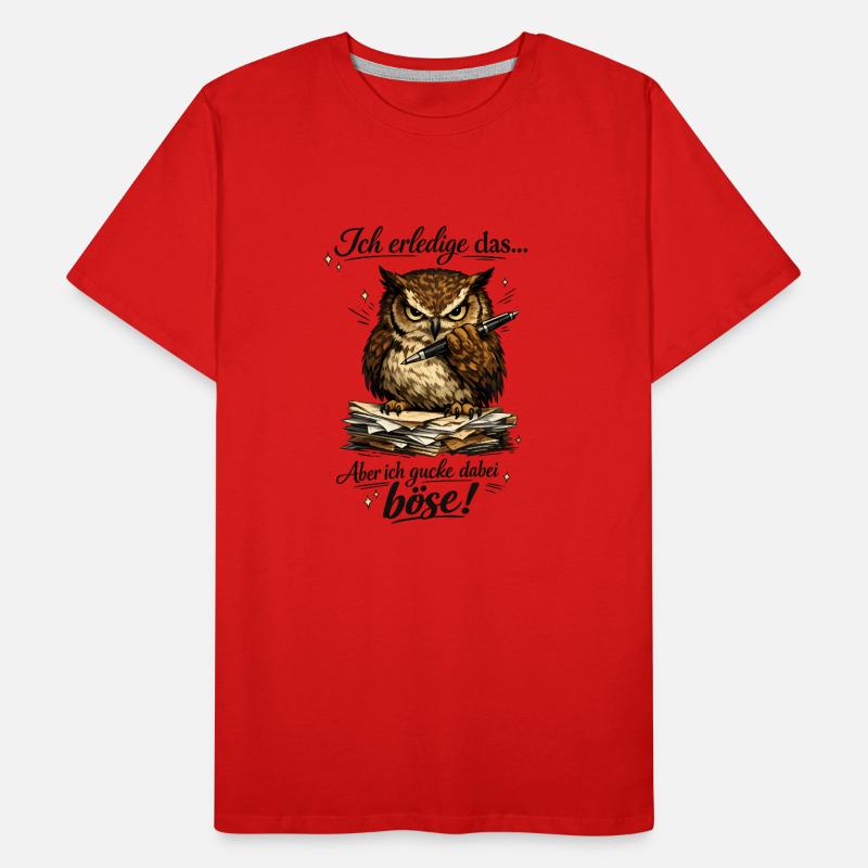Ich mach das Eule lustiger Büro Spruch Männer Premium Bio T-Shirt