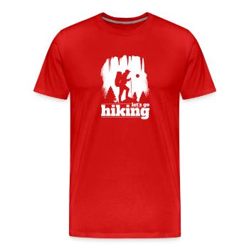 Let's Go Hiking - Männer Premium Bio T-Shirt - Rot - Vorne - Damien (186cm)