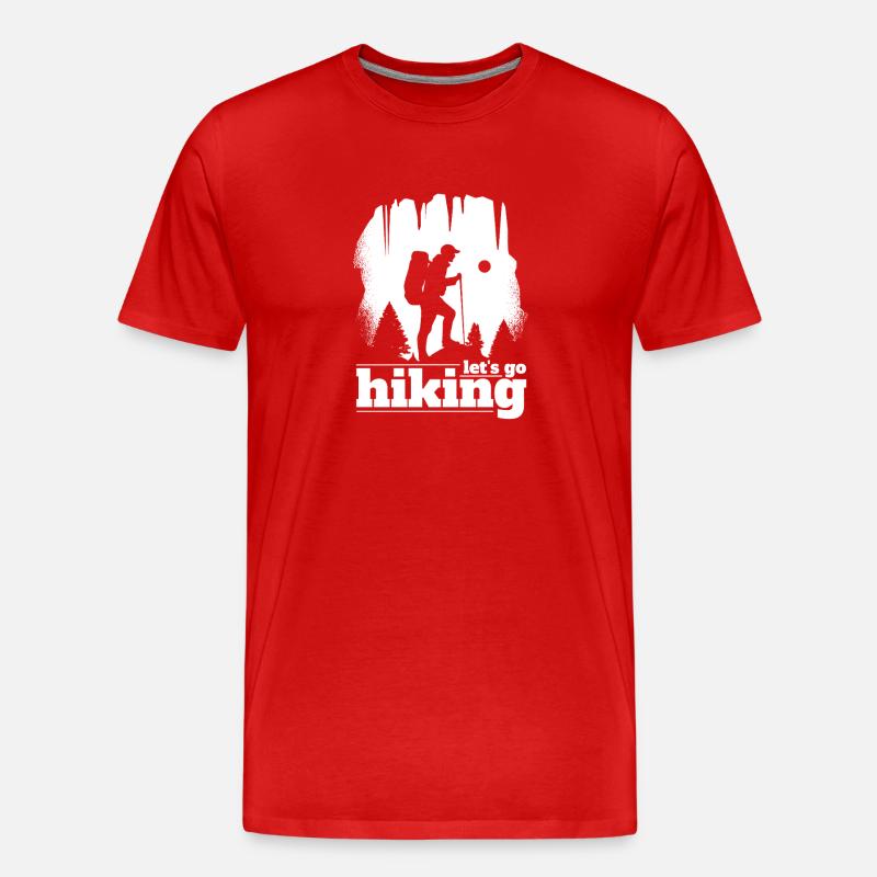 Let's Go Hiking - Männer Premium Bio T-Shirt - Rot