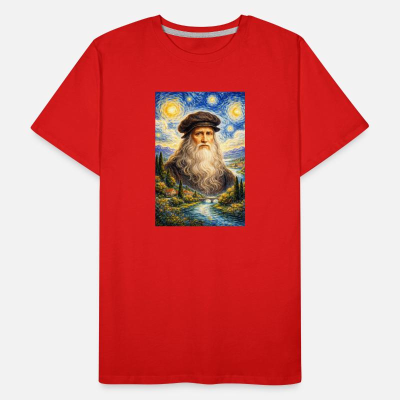 Leonardo da Vinci Starry Night Men's Premium Organic T-Shirt