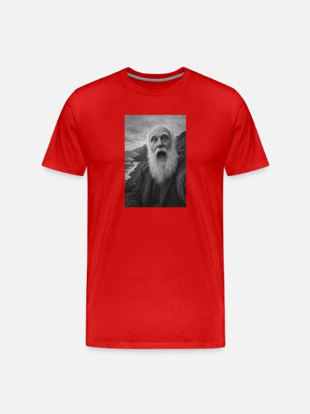 Charles Darwin Selfie - T-shirt bio Premium Homme - rouge