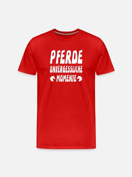 Pferde - Männer Premium Bio T-Shirt - Rot