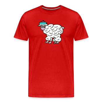 Kinder Schaf Schafe Lamm lustig  - Männer Premium Bio T-Shirt - Rot - Vorne - Damien (186cm)