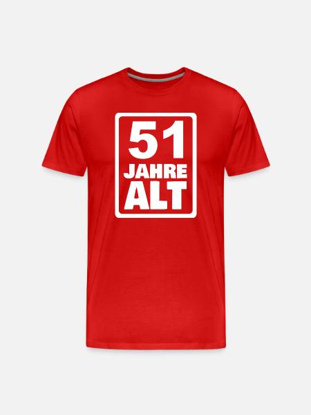 Alter 51 - Männer Premium Bio T-Shirt - Rot