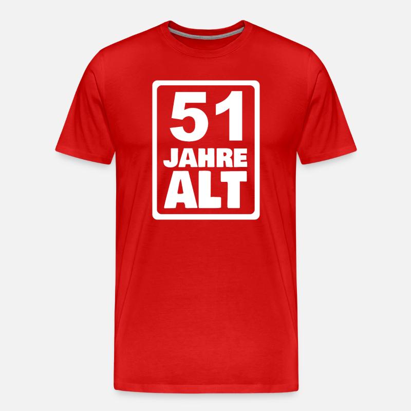 Alter 51 - Männer Premium Bio T-Shirt - Rot